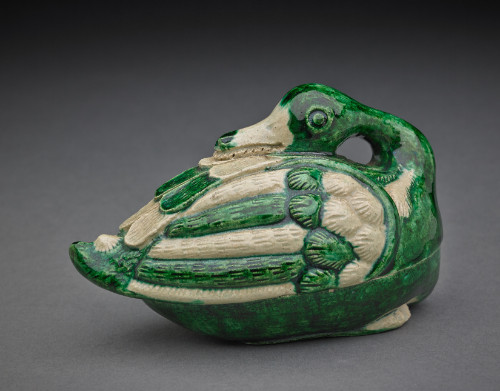 An incense container in the shape of a duck.