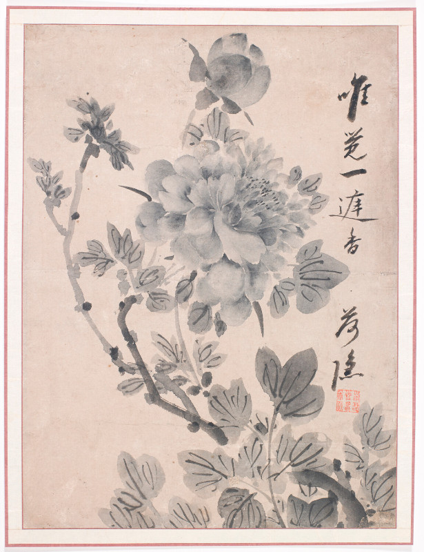乾隆年製款 光緒花卉図 三尺中堂 掛軸 花鳥画 牡丹 蓮花 宣紙 中国美術 Painting of Peony Blossom 모란도 牡丹花圖 – Works – Harn