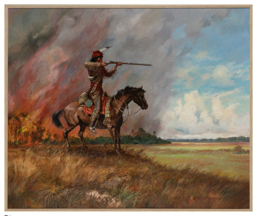 Seminole Warrior on Horseback